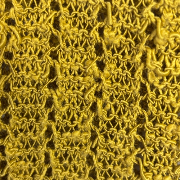 J. Jill Mustard Open Stitch Knit V-Neck Cotton Pull Over Sweater Women's Size M - Picture 7 of 11